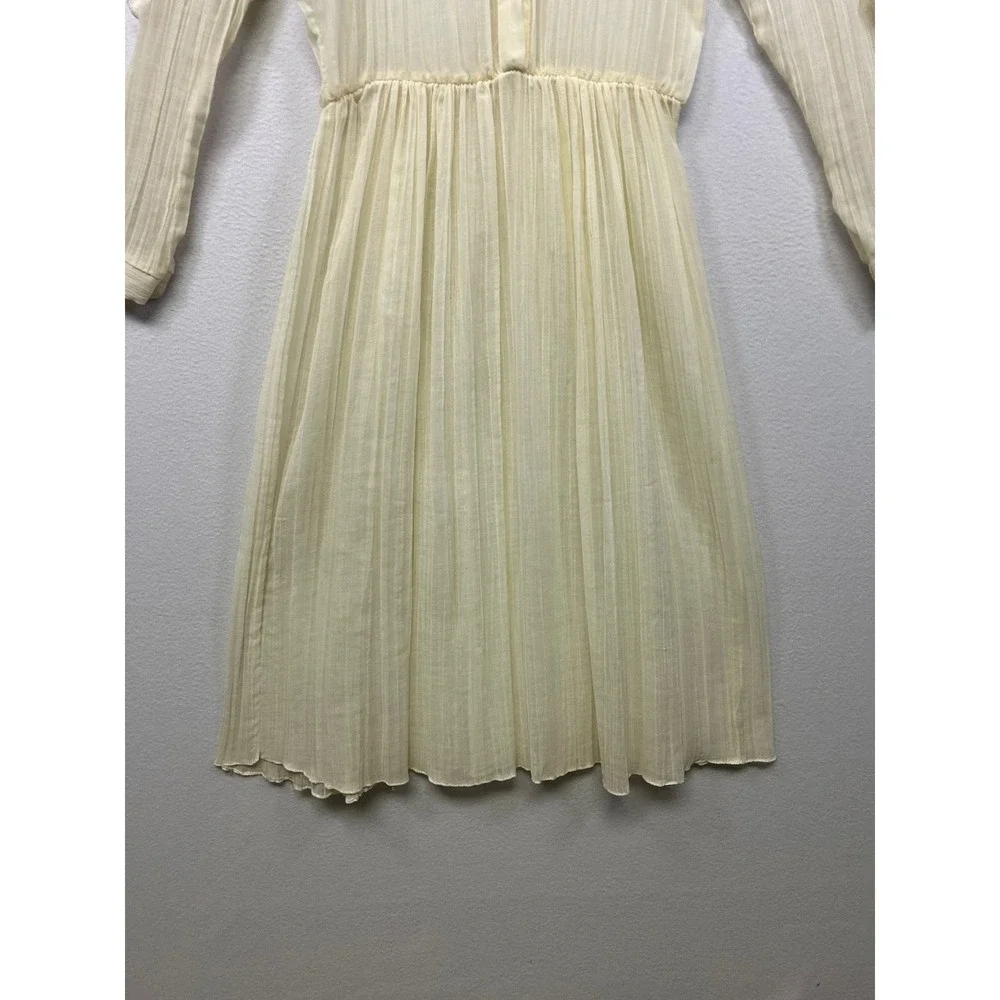 Prairie Victorian Stephanie Sue Womens 7/8 Ivory Lace Yoke Pleated Midi Dress - Picture 8 of 9